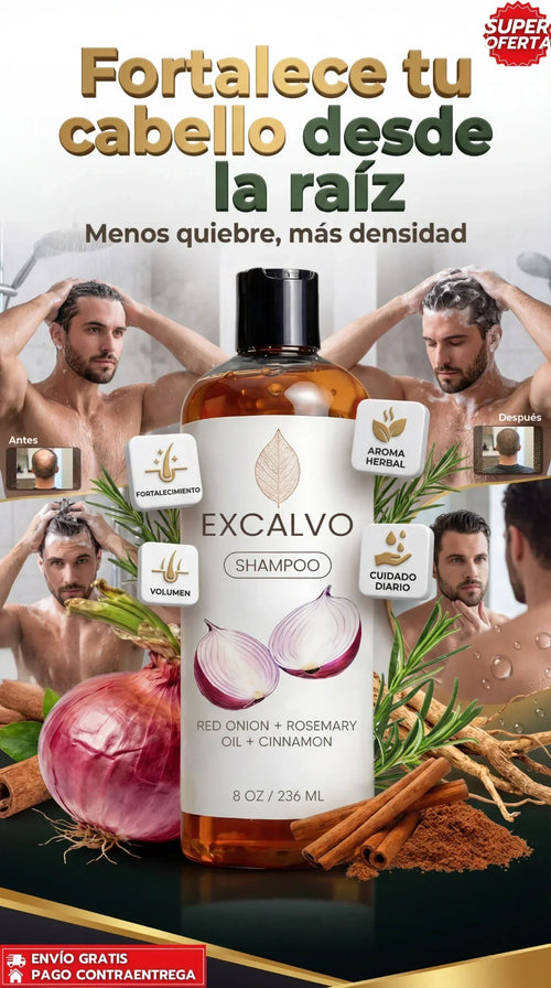 ULTIMAS UNIDADES-✨SHAMPOO EXCALVO REGENERADOR EFICAZ CONTRA LA CALVICIE+ENVIO GRATIS✨