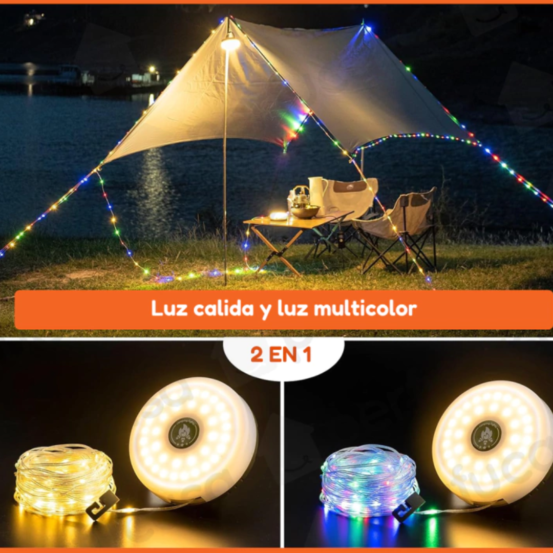 LUZ LED Para Acampar o Tu Terraza - Inalámbrica Enrollable En Cinta 10 Metros + ENVÍO GRATIS🎁