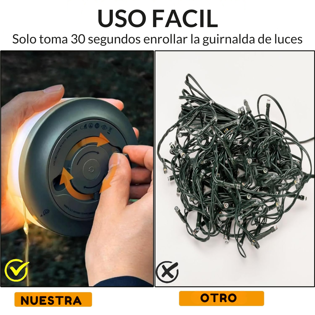 LUZ LED Para Acampar o Tu Terraza - Inalámbrica Enrollable En Cinta 10 Metros + ENVÍO GRATIS🎁