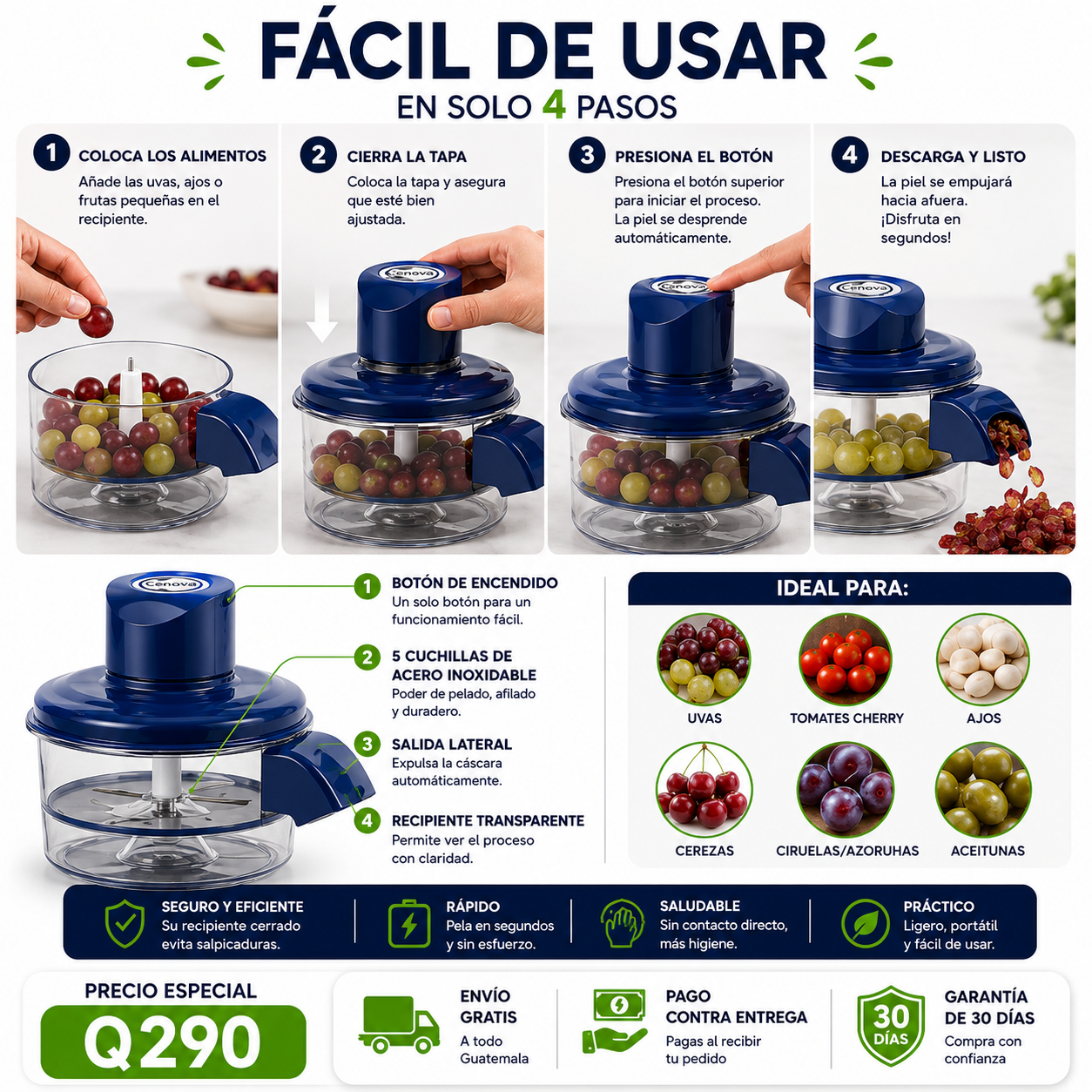 Pelador eléctrico de Frutas y Verduras- Adiós Manos Cansadas-Envío Gratis🎁