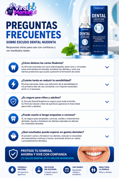 🦷Reparación Dental  Elimina Caries, Placa y Sarro - 🛡️ Escudo Natural restaurador Para Esmalte Avanzado 🦷¡Dile adiós a las caries de forma natural y efectiva!🦷