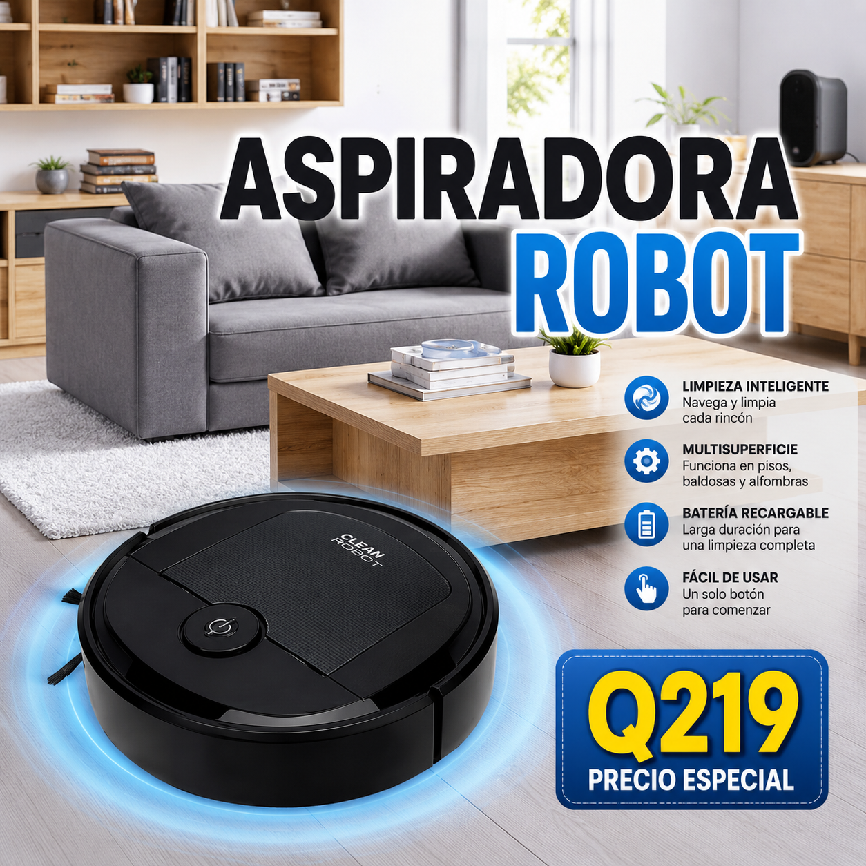 LIMPIADOR INTELIGENTE - Aspira, barre y friega mientras tú te dedicas a lo que realmente importa.-ENVIO GRATIS🎁