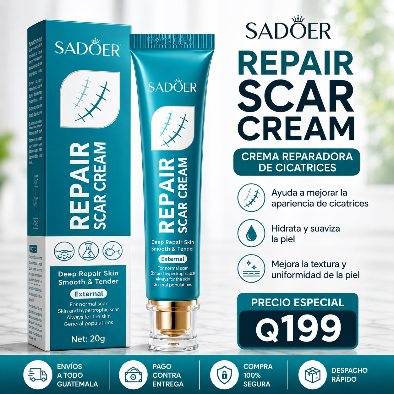 Adiós a las Cicatrices! — SADOER Repair Cream + Envío Gratis🎁