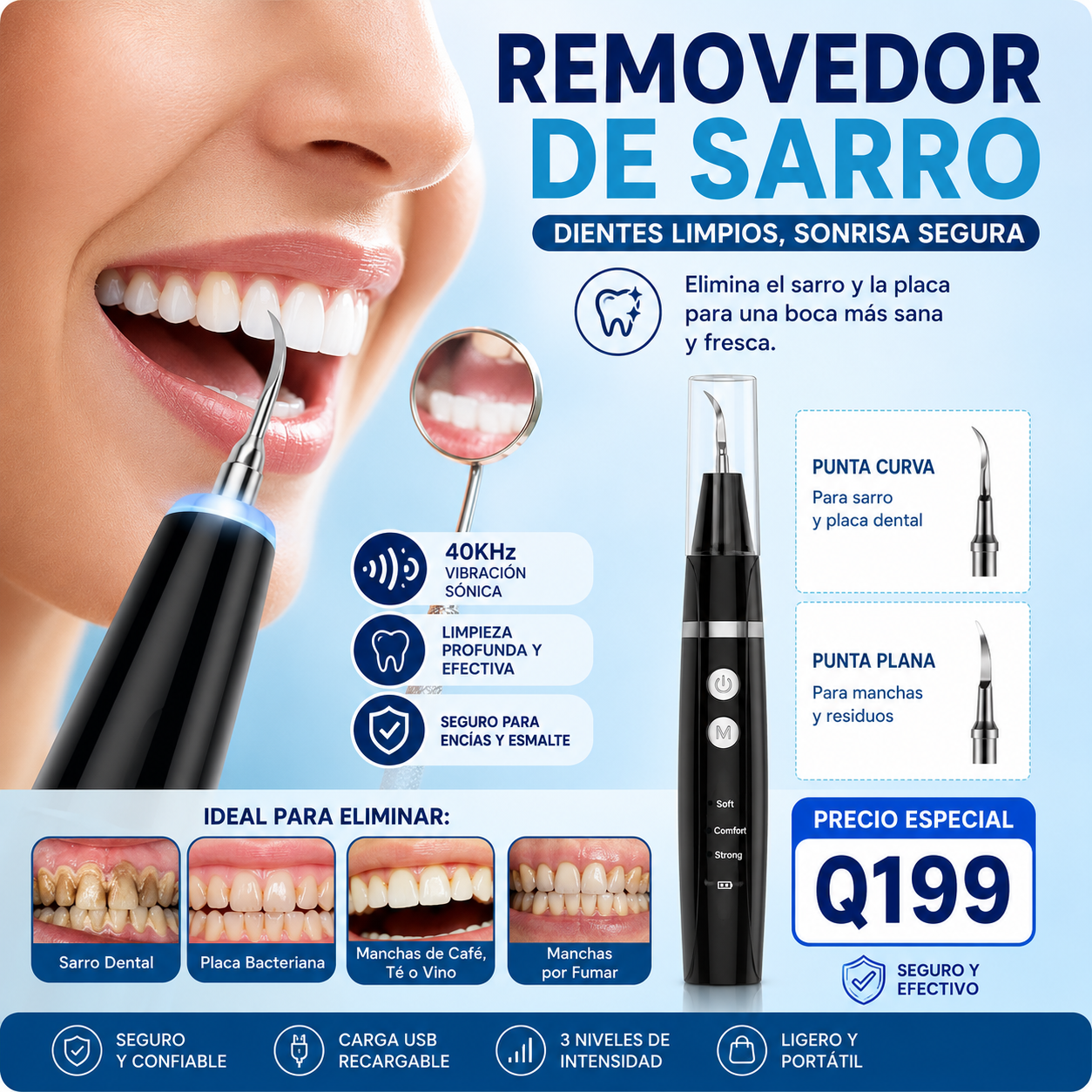 Limpiador Dental de Sarro Portátil - DentalClean Pro™